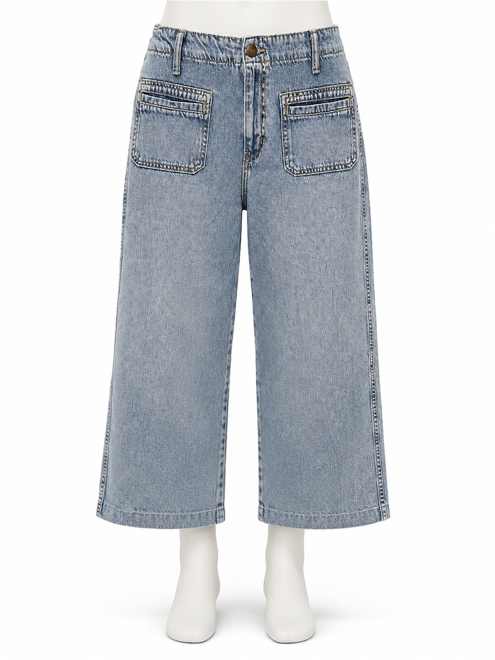Old Navy Light Blue Wide-Leg Cropped Jeans